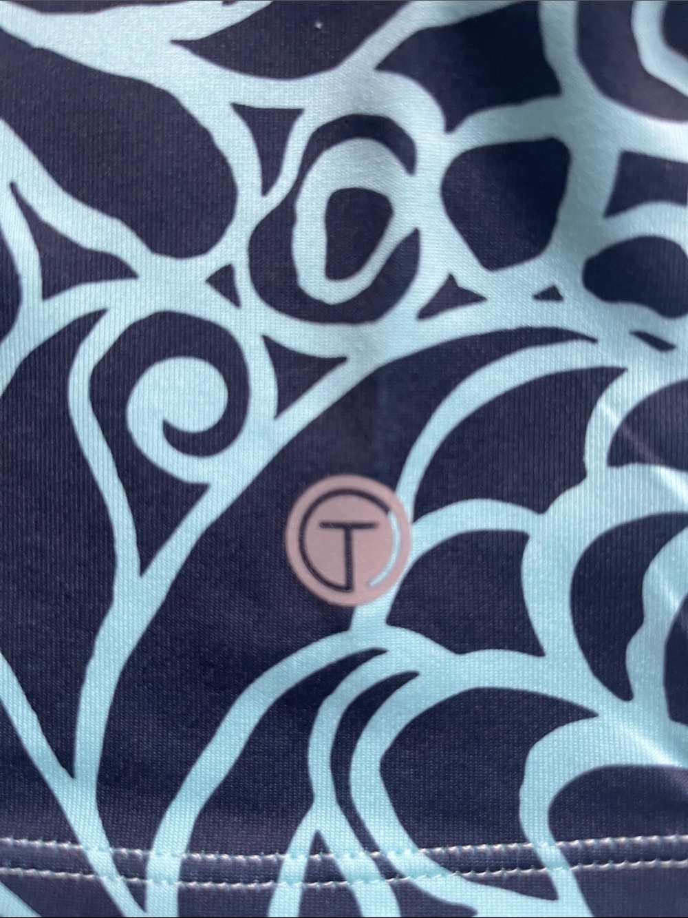Talbots Black Tank Top with Aqua Floral Overlay - Picture 4 of 4